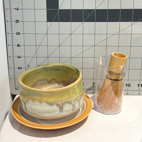 Japanese Teavana Matcha Tea Set (Whisk, Bowl) + Tim Hortons Collectible Plate - Picture 7 of 7